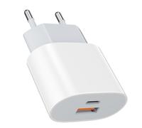 25W USB Type - C Chargeur Rapide Adaptateur de Charge Alimentation 15W USB Type - A Chargeur (Blanc 1 pcs) pour: iPhone 17/16 Pro/Max / 16 Plus / 15 14 13 12 11 Pro Max x XS
