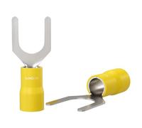 25x Cosse à fourche partiellement isolé 4-6mm² Diamètre du trou M6 Jaune Anneau Cuivre en boîte