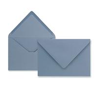 25x enveloppes C6 - couleur: gris-bleu - 11,4 x 16,2 cm - fermeture: gommée - pour papier A4, A5, A6 et pour invitations, salutations et lettres - FarbenFroh by GUSTAV NEUSER