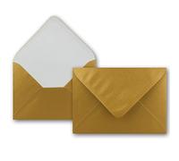 25x enveloppes C6 - couleur: or métallique - 11,4 x 16,2 cm - fermeture: gommée - pour papier A4, A5, A6 et pour invitations, salutations et lettres - FarbenFroh by GUSTAV NEUSER