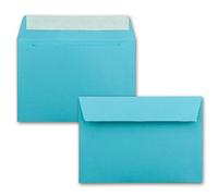 25x enveloppes C6 - couleur: turquoise - 11,4 x 16,2 cm - fermeture: Auto-adhésive avec Bande Détachable - pour papier A4, A5, A6 et pour invitations et lettres
