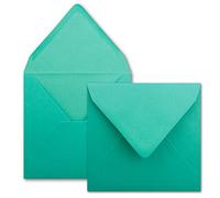 25x Enveloppes carrées bleu Pacifique (bleu) - 15,5 x 15,5 cm - sans fenêtre, à collage humide - 110 g/m² - Pour les cartes d'invitation à un mariage, un anniversaire et plus -Serie FarbenFroh