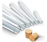 25x Éprouvettes en Verre de Laboratoire avec des Bouchons en liège aggloméré, Tubes à essai, Paroi épaisse (180 x Ø18 mm)