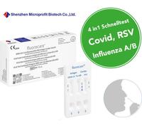 25x Fluorecare BIO-TECH COVID-19 & Influenza A/B & RSV Kit de test combiné Antigène Test Rapide | CE 2934 | 25 Combo Test Autocontrôle Grippe