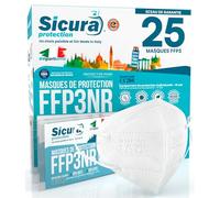 25x Masques FFP3 certifié CE fabriqué en Italie Haute Filtration Plus élevée BFE ≥99% PFE≥99% Masques 25 pièces Scellés Individuellement UV-C Désinfectez Dispositif Médical