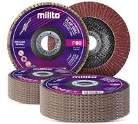 25x Millto Disque À Lamelles 125x22,2 mm Grain 60 T29 pour Métal Bois Décapage Rouille Peinture Saleté Meuleuse Angulaire Disque Abrasif Fibré pour Surfaces