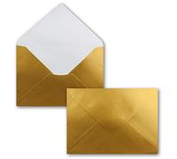 25x Mini Enveloppes Or métallisé 5,2 x 7,6 cm Enveloppes Miniatures | Enveloppes à rabat pointu, fermeture à humidifier, Petites Pochettes pour Messages - FarbenFroh by GUSTAV NEUSER