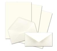 25x sets de papier à lettres A4 avec enveloppes DL - fermeture: gommée - couleur: blanc naturel - papier mat avec enveloppes - FarbenFroh by GUSTAV NEUSER