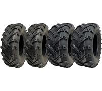 Parnells - 4 Ensembles de Pneus Quad Tubeless - 25x10-12 et 25x8-12, 6ply - Diamètre 630 mm et 638 mm, Charge Maximale 190 kg et 155 kg - pour Vtt, E-Marked, Road Legal