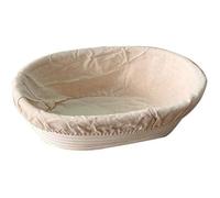25x15x8cm Corbeille à Pain Ovale Banneton à Pain avec Tissu en Lin Banneton Brotform en Rotin Panier de Fermentation du Pain Panier