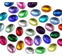 25X18mm Assorted Flat Back Oval Acrylic Cabochons Rhinestones Plastic Gems Embellishments for Crafts, Costumes, Card Invitations, Jewelry, Cosplay - 72 Pcs