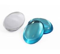 25x18mm Blue Aqua Lite .QR120 Flat Back Oval Acrylic Cabochons Rhinestones Plastic Gems Embellishments for Crafts, Costumes, Card Invitations, Jewelry, Cosplay - 20 Pcs