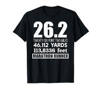 26,2 Miles 46,112 Yards 313,886 Pieds Marathon COURNER Meme T-Shirt