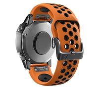 26 22 mm STRAP TRABLE DE MONTRE POUR GARMIN FENIX 7 7X 6 6X PRO FENIX 5X 5 3 3HR S60 MK1 Regardez la sangle de bracelet Easyfit Silicone Easyfit (couleur: gris noir, taille: 22 mm Fenix 7)