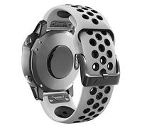 26 22 mm STRAP TRABLE DE MONTRE POUR GARMIN FENIX 7 7X 6 6X PRO FENIX 5X 5 3 3HR S60 MK1 Regardez la sangle de bracelet Easyfit Silicone Easyfit (couleur: gris noir, taille: 22 mm Fenix 7)