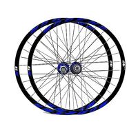26/27,5/29'' Paire De Roues pour VTT Jantes Double Paroi en Alliage D'aluminium QR Roues Avant Et Arrière Frein À Disque Moyeux 32H pour Cassette 8-11 Vitesses(Blue,29'')