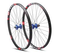 26/27,5/29 Pouces Axe Traversant Paire De Roues for VTT Avant 15 * 100 Mm Arrière 12 * 142 Mm Frein À Disque Roues De Vélo Double Paroi Jante 32H Compatible 8 9 10 11 Vitesse Cassette(Blue,26")