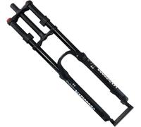 26/27,5/29 Pouces DH Vélo de Montagne Fourche Air Suspension VTT 160mm Voyage Fourches Avant Vélo Fourche Double Couronne Verrouillage Manuel QR 9mm (26in,with Damping)
