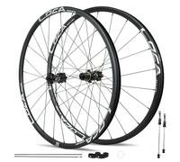 26 27,5 29 Pouces Jeu De Roues pour VTT QR 100mm/135mm Roues Avant Et Arrière Jantes en Alliage D'aluminium Frein À Disque Moyeux 24H pour Cassette 8-12 Vitesses(Black-Silver,29'')