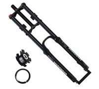 26/27,5/29 Pouces VTT Suspension Fourche Avant Frein À Disque Air Fourche 1-1/8" Droite DH Déplacement 145Mm Avec Réglage De L'amortissement Double Épaulement Descente Fourches QR 9Mm(Schwarz,26")