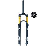 26 27.5 29 Ultra-léger Fourche Suspension Air VTT XC AM Vélo Montagne Fourches Avant Voyage 120mm QR 9mm 1 1/8 Droit Absorbant Les Chocs Verrouillage (Color : Gold Manual, Size : 26inch)