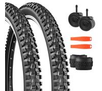 26/27,5/29 x 2,3 pouces Pneu de vélo VTT Allround Pneu de vélo 30TPI Couverture 2 x pneus + 2 x chambres à air + 2 x démonte-pneus (noir, 26 x 2,3 pouces)