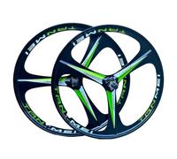 26/27,5/29in Paire De Roues pour VTT Mag Magnésium Frein À Disque 3 Rayons Jante Roues Avant Et Arrière pour Vélo 100 X 135 Mm pour 6-9 Vitesses(Black Green,29inch)