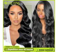 26 28 30 pouces Perruque Body Wave Dentelle Frontale 13x6 Transparente Cheveux Humains Brésiliens Remy Haute Qualité 180 Densité Pour Femmes Livraison 3 Jours en France