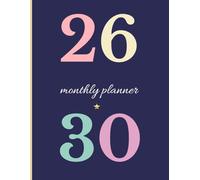 26 - 30 Monthly Planner: 8.5×11 Inch Agenda | January 2026 - December 2030 | Minimalist Navy & Pastel Design |