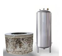 26/42/79/106/132 Gallons Réservoir À Pression Pour Puits, Acier Inoxydable 304 Récipient Sous Avec Clapet Antiretour/Systèmes De Stockage D'eau Pour La Maison(300L/50X159CM)
