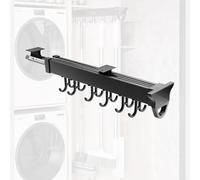 26-56CM Support De Balai Et De Serpillère Extractible, Organisation Et Rangement De La Buanderie, Organisateur De Rangement Coulissant Pour Placard, Crochets D'organisation Du Garage(20.07in-18 hook)