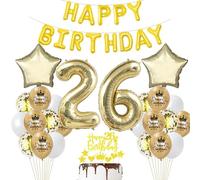 26 ans Anniversaire Femme Déco Ballon 26 ans Anniversaire Décoration Or 26 ans Fête Décoration Champagne Or 26 Anniversaire ballon Homme Femme Décoration Anniversaire 26 ans Ballon 26 ans Or