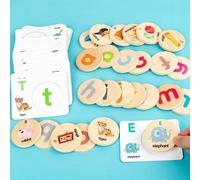 26 Cartes Cognitives Anglaises Assorties Avec Des Lettres, Puzzle, Jeu D'Orthographe, D'Éveil Intellectuel, Jouets Éducatifs Pour Bébé