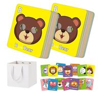 26 Cartes Colorées avec Masques De L'alphabet, Flash Géantes Visages d'animaux ABC, Jeu d'apprentissage La Reconnaissance des Lettres, Jeux Éducatifs Interactifs(2pcs)
