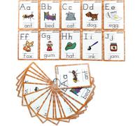 26 Cartes Éclair Alphabet Anglais, Matériel Montessori pour l'enseignement de l'Anglais (ESL), Homeschool et Thérapie Autisme