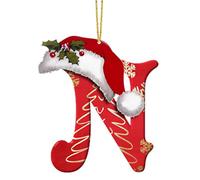 26 Décorations de Noël en Forme de Lettres, Pendentif Personnalisé à Faire Soi-Même pour Sapin de Noël, Décorations de Noël en Forme d'Alphabet pour Cadeaux de Fête (N)