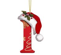26 Décorations de Noël en Forme de Lettres, Pendentif Personnalisé à Faire Soi-Même pour Sapin de Noël, Décorations de Noël en Forme d'Alphabet pour Cadeaux de Fête (I)