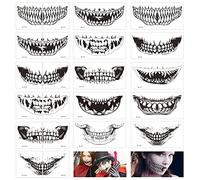 26 Feuilles Halloween Tatouages Temporaire Pour Visage,Autocollant de Tatouage d'araignée,Tatouages de Crâne de Sucre de Jour des Morts pour Maquillage de Fête D'Halloween Enfants Adultes (noir)