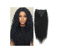 26 inch Kinky Curly Clip In Hair Extension, Fake Hairpin Pieces Double Weft Full Head Heat Resistance Synthetic Hair Extension for Women 7pieces Wear and Go