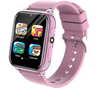 26 Jeux Montre Connectée Enfant Avec Carte De Formation, Livre Audio, Caméra, Musique, Podomètre Calories Réveil,Papier Peint Multiple Montre Connectée Enfant Cadeau Fille Garçon Jouet 4-12 Ans(Rose