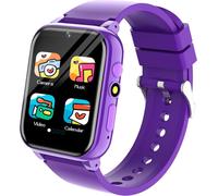 26 Jeux Montre Connectée Enfant Avec Carte De Formation, Livre Audio, Caméras, Podomètre Calories Réveil, Papier Peint Multiple Montre Connectée Enfant Cadeau Fille Garçon Jouet 4-12 Ans(Violet)