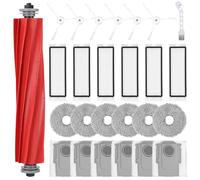 26 Kit Pièces d'rechange Compatible pour Roborock Q Revo PRO/Q Revo S/Q Revo MaxV,6 Filtres,6 Brosses latérales,6 Sacs à Poussière,6 Chiffons,1 Brosse Principale