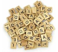 26 lettres 200 carreaux de Scrabble en bois noir lettres chiffres planche artisanat orthographe projets de bricolage mots croisés