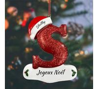 26 Lettres Ornements de Noël Personnalisés, Suspension de Noël Personnalisée avec Bénédiction du Nom, Décoration de Noël personnalisés, Décoration Sapin, Cadeaux de Noël (S)
