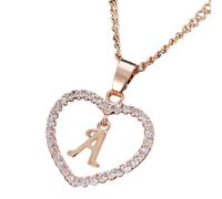 26 lettres Zircone Colliers d'amour Bijoux pour femmes Nom Initiales Collier pendentif coeur Cadeaux pour filles Accessoires pour lettresDeft a été traité