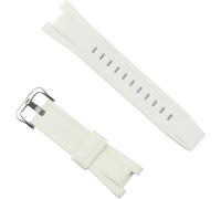 26 Mm Silicone Bracelet Compatible Avec G-Shock Gst-W300g S130bc S300g S310d-1a9 W330ac, Band Remplacement Bracelet Pour Gst Watch - White Silver Buckle