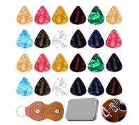26 PCS 4 Épaisseurs Mediators En Celluloïd Guitare, Guitar Variety Accessoire Guitare Médiators Avec Grip Pour Les Joueurs Et Techniques Polyvalents Basse Ukulélé Electrique Accessoires