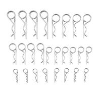 26 Pcs Goupille de Verrouillage, B Type Goupille Fendue, 5 Tailles, Goupille Agricole, M2.5-M5, Goupilles Bêta Double Spire pour Support Hydraulique, Machines Attelage, Tracteurs, et Tondeuses à Gazon