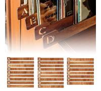 26 Pcs Séparateurs de Disques en Vinyle, Séparateurs D'alphabet de Disques, A~Z Alphabet Bois Diviseurs, Intercalaires de Disques Vinyle avec Onglets pour CD, DVD, Média Livre Alignement, Bibliothèque