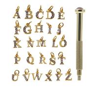 26 Pièces A-Z 26 Lettres Anglaises Décorations Nail Art Breloques En Alliage Bricolage Bijoux De Manucure D'art Lettres Or Et Argent Pour Pointes